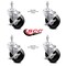 Service Caster 4 Inch Phenolic Wheel Swivel 10mm Threaded Stem Caster Set with Brake SCC SCC-TS20S414-PHR-TLB-M1015-4 - alternate 3